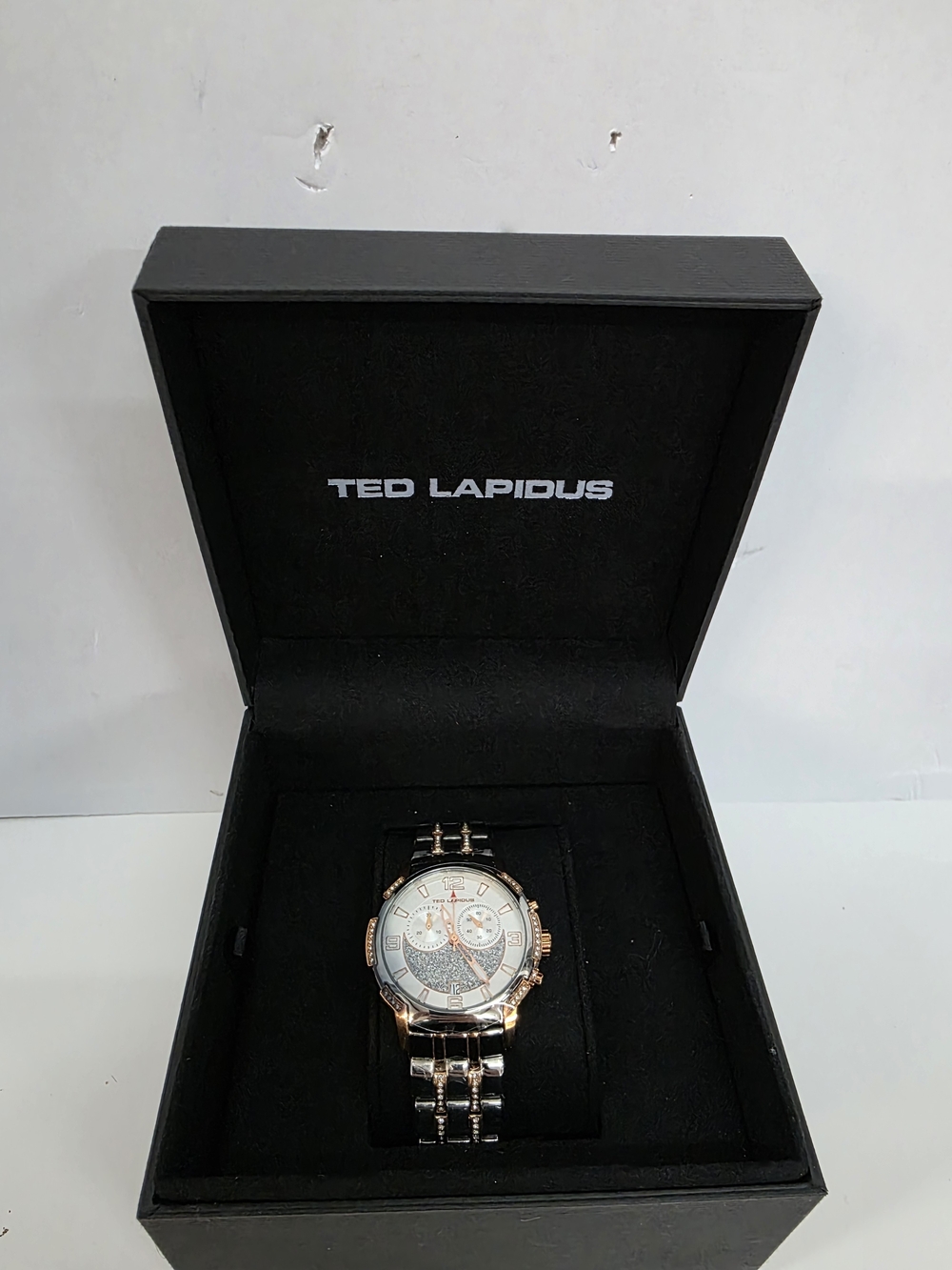 Ted Lapidus Two-Tone Men's Chronograph Watch - Silver & Rose Gold